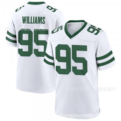 Camiseta de Fútbol Vintage para Hombre - Jets 95 Quinnen Williams Camiseta Deportiva Retro Blanca