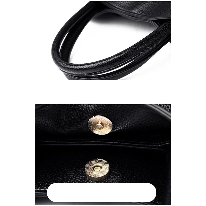 Bolsa de ombro de couro sintético genuíno de luxo, bolsa de mão de cor sólida para mulheres, bolsa de mensageiro feminina