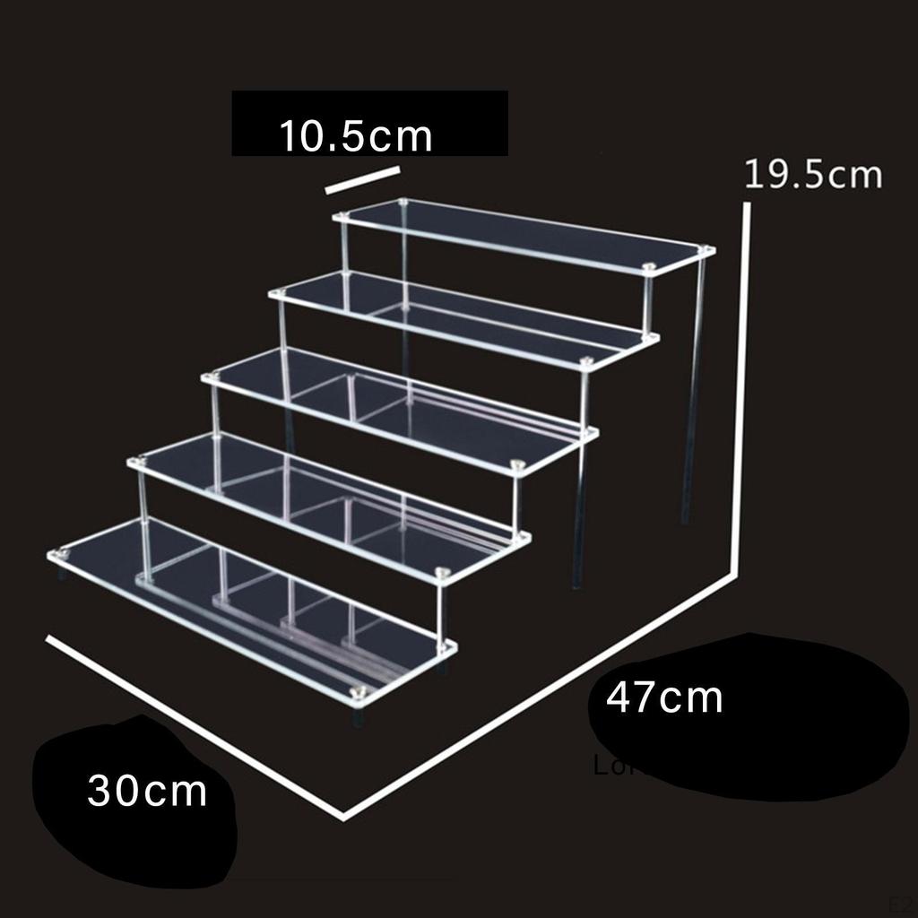 Clear Ladder Tier Acrylic Rack Figure Desktop Display Stand Holder