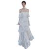 French Mermaid Ji Butterfly Jacquard Dress Lotus Leaf Edge Long Sleeve Light Luxury Dress