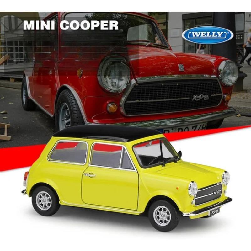 WELLY 1/24 MINI COOPER 1300 Alloy Mini Car Model Diecasts Metal Classic Car Vehicles Model High Simulation Collection Kids Gifts