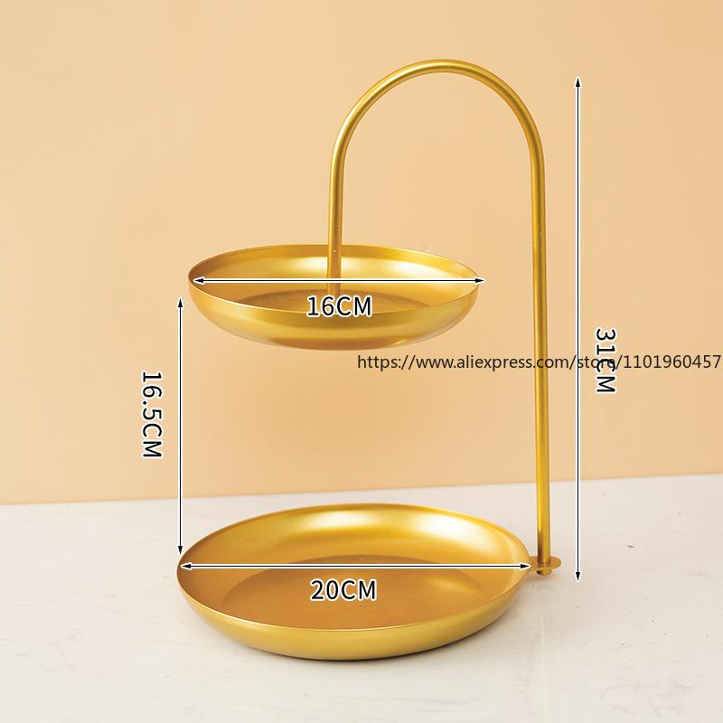 Nordischer leichter Luxusstil Doppelschichtige Obstschale Modernes Zuhause Wohnzimmer Snack-Obsttablett Mit beliebten kreativen Ideen