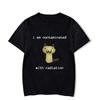 2026 Neues Ich bin mit Strahlung kontaminiert Lustiges Katzen-Meme T-Shirt Kurzarm Unisex Damen Vintage T-Shirt Herren T-Shirts Sommer