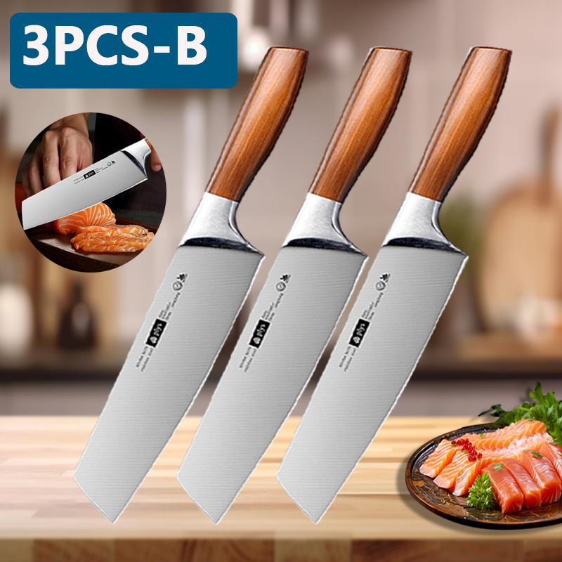 WXCOO Stainless Steel Professional Chef Knife Cooking Meat Cleaver Fruit Peeler Multifunctional 7" Fish Cutting Kitchen Knife