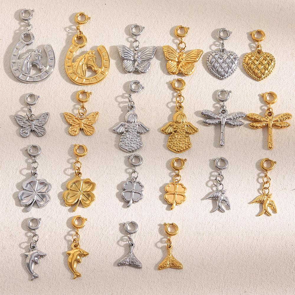 MamacitaSlay 316L Stainless Steel Butterfly Heart Animal Bikini Charms Jewelry DIY Waterproof Pendant Women's Creative Jewelry