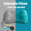 Inflatable Pillow Ultralight Flocking Neck PVC Pillow For Camping Travel Office Sleeping Pillow