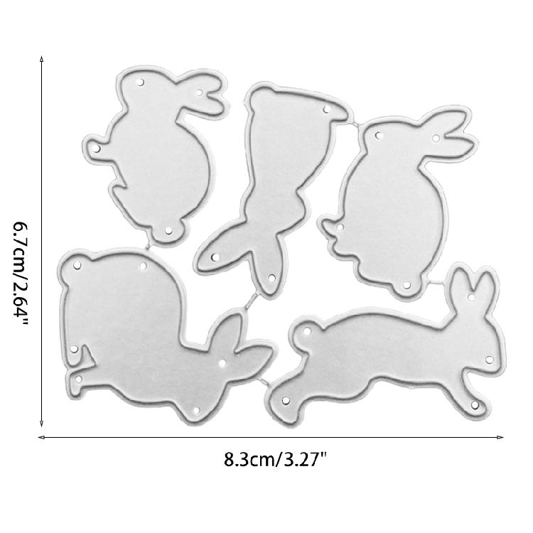 DIY 5 velikonočních zajíčků kovové vykrajovátka embosovací forma DIY scrapbooking album papírové řemeslo karty děrovačka šablona