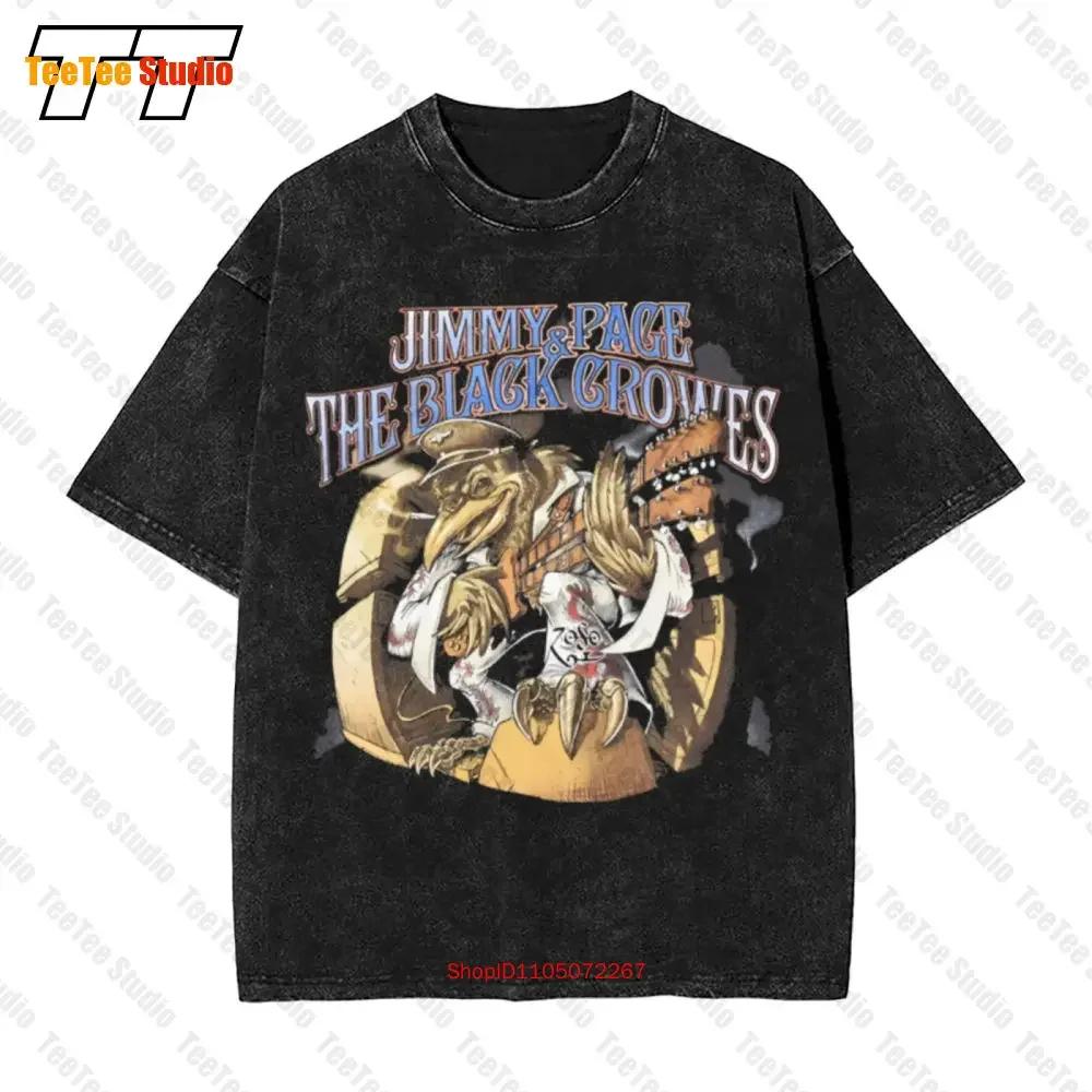 90er Jimmy Page Black Crowes Live At The Greek Tour Zoso Rock Vintage Oversized T-Shirt 5UA8