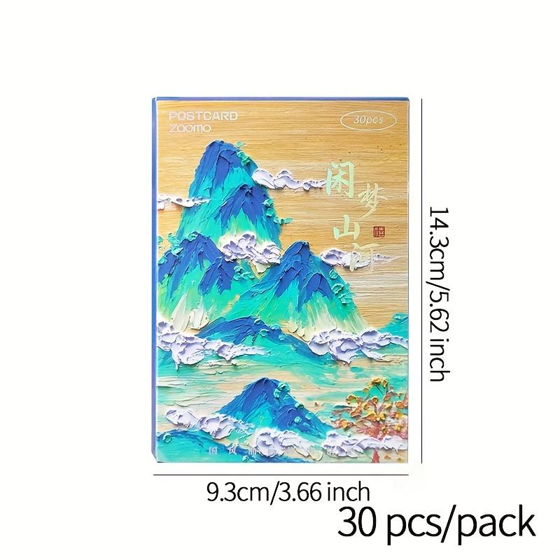 30 pcs/boxed Chinese style Oil painting style creative birthday es gift message card postcard