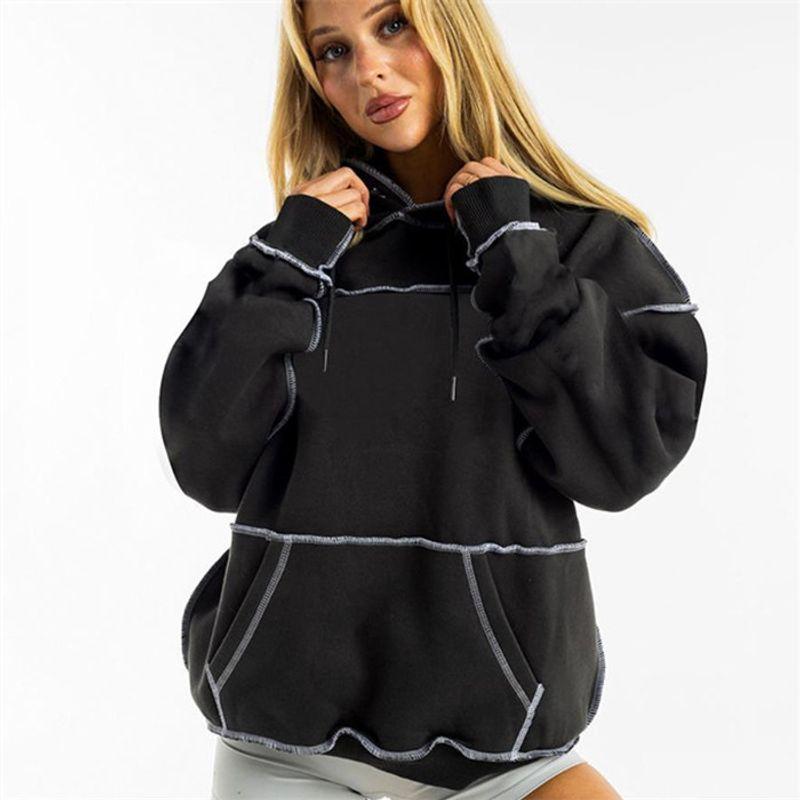 Fashion Fashion Hooded Sweatshirt Pullover Tops Hoodie Sweatshirt Pullover Women Black S