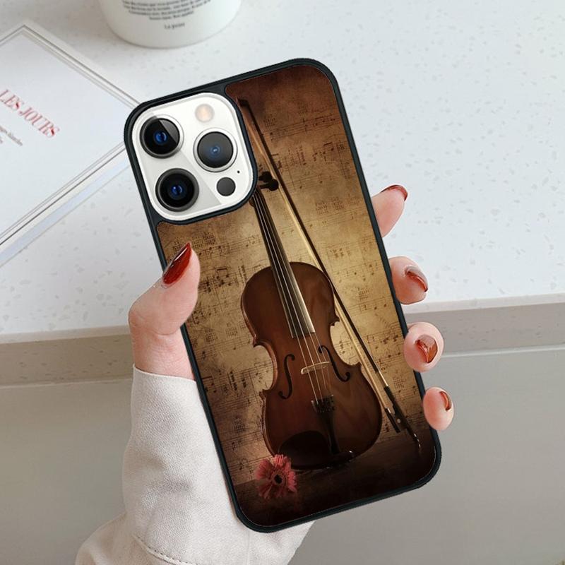 Violin and Musical Note Phone Case For iPhone 17 Air 11 12 13 14 15 16 Pro Max Cover For iPhone 17 Air Max Plus Coque Shell