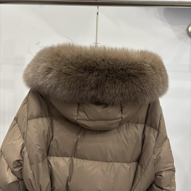 Womens Mid-Length Down Coat With Detachable Hood Waist Belt Warm Thick Winter Outerwear In Black Beige Caramel Coffee