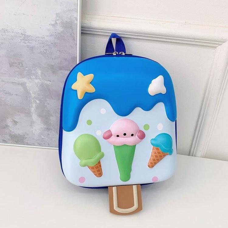 Baby School Kids Bag With Cartoon Ice Cream Design And Durable Oxford Fabric