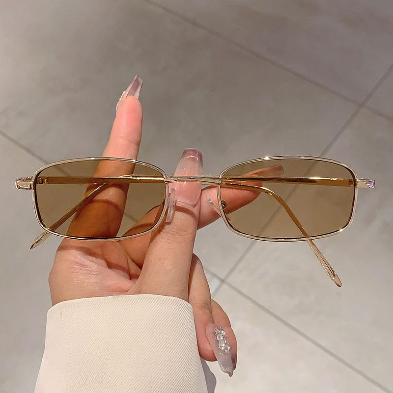 Bai Fen Bai Electronic 3C Men's Black Kammpt Vintage Rectangle Sunglasses Fashion Retro Korean Style Shades Wo Trendy Brand Designer Stylish Sun Glasses Cm