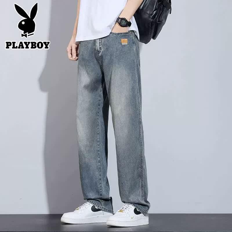 PLAYBOY Men's Tencel Blend Loose Straight Leg Denim Jeans