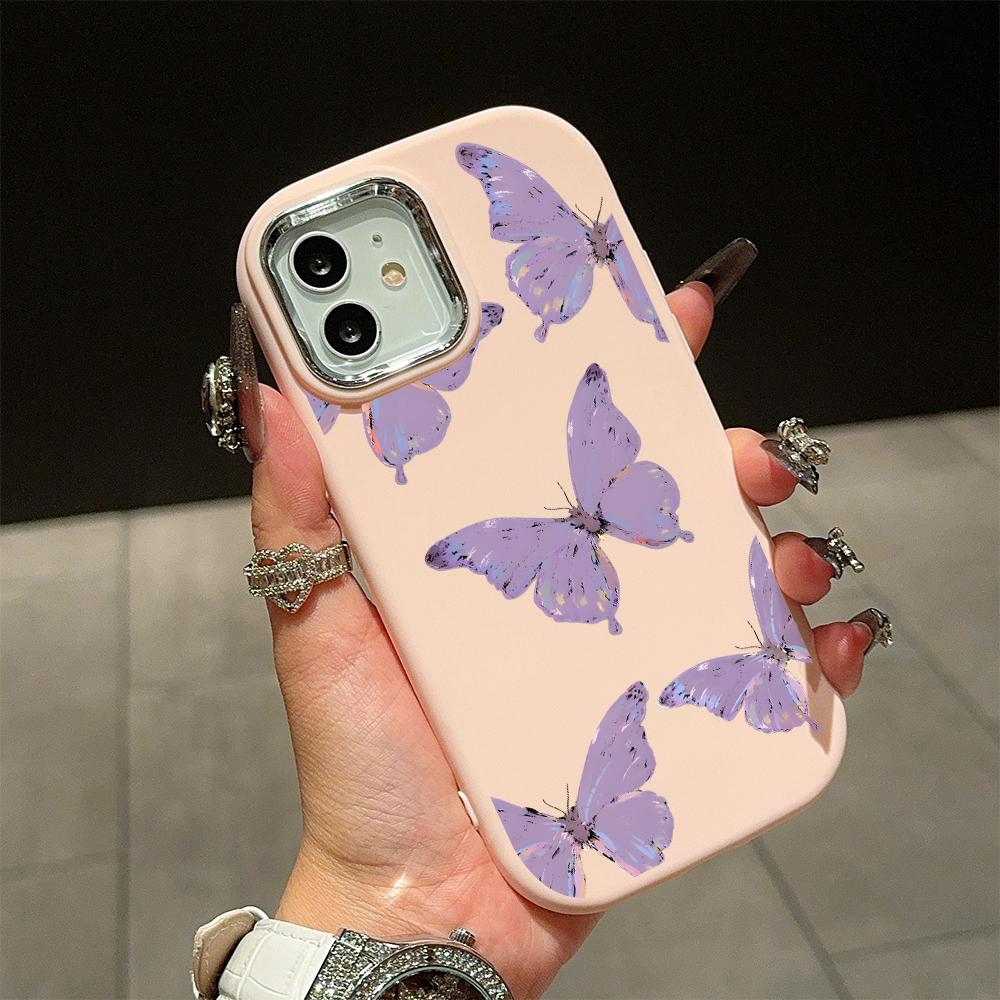 Solid Color Silver Edge Lens Soft Liquid Silicone Shockproof Phone Case for iPhone Samsung Huawei Honor Xiaomi Redmi OPPO Realme Vivo Infinix Tecno