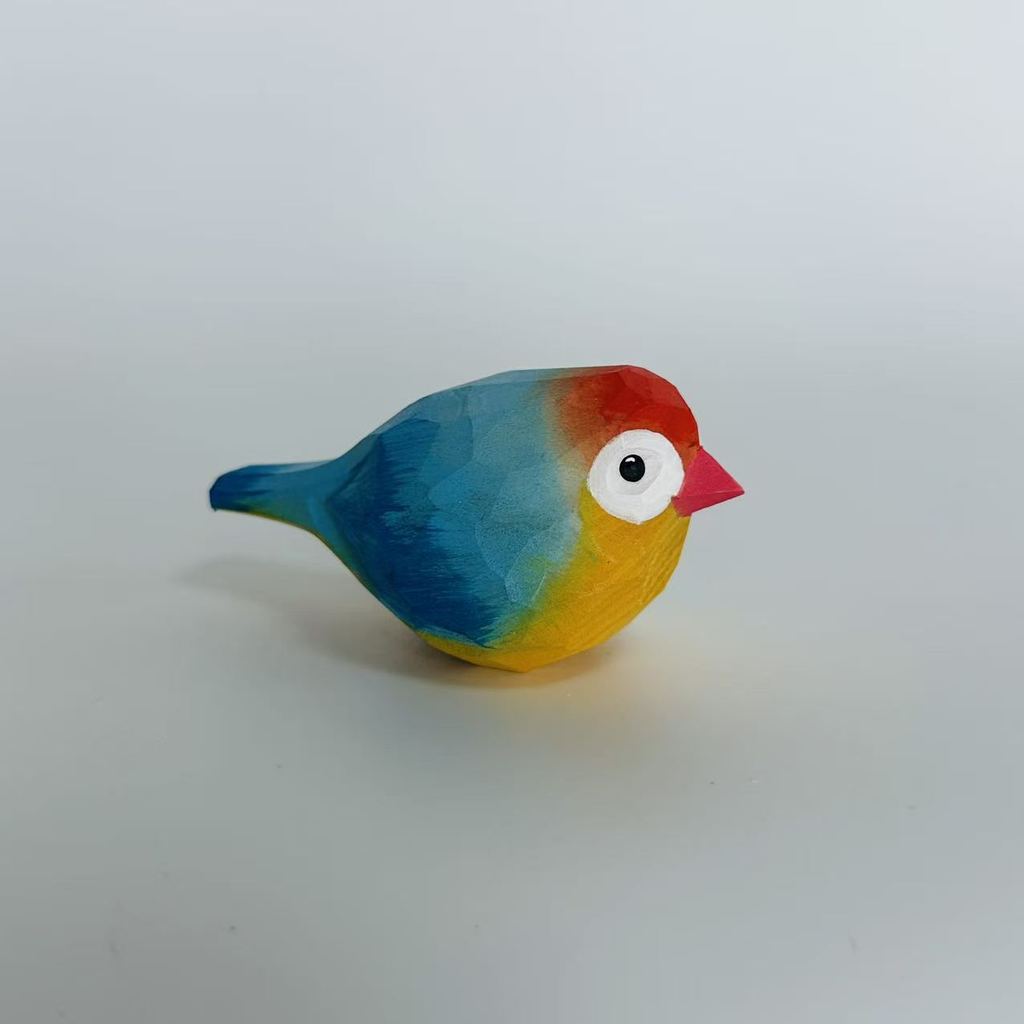 Wooden Bird Decor Handcrafted Carving For Home Office Gift And Kids Play