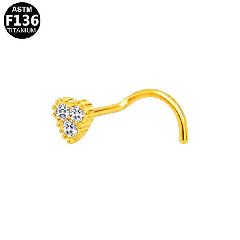Evropský Americký G23 Titanový S-bar Srdíčko Piercing do Nosu Šperky Módní Trend