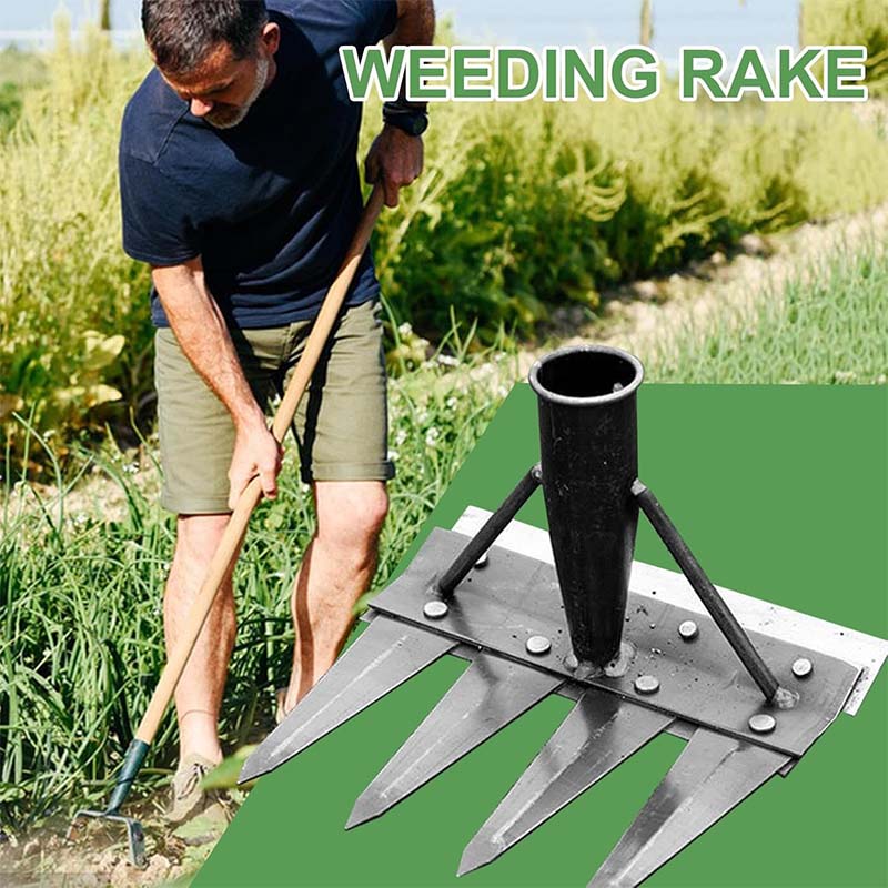 2/3/4/5/7 Teeth Garden Rakes Weeding Tool Hand Agricultural Nail Harrow Metal Harrow Effortless Soil Turning Farming Tools