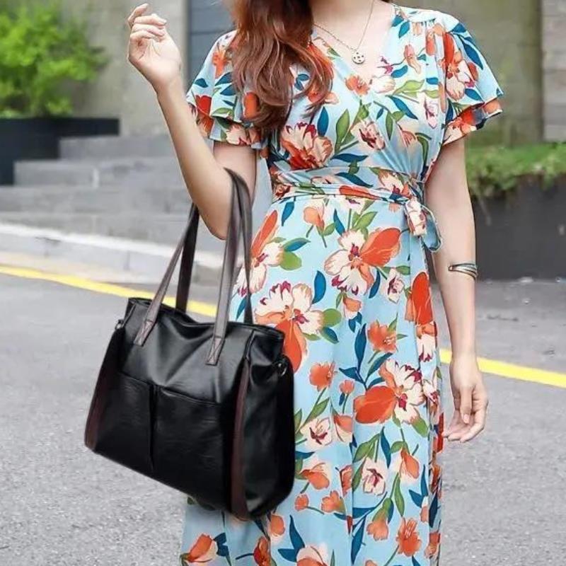 Large Capacity Handbag for Women Soft Leather Shoulder Width Crossbody Bag Retro Bucket Bag Handbag 2026 New Casual Shoulder Bag
