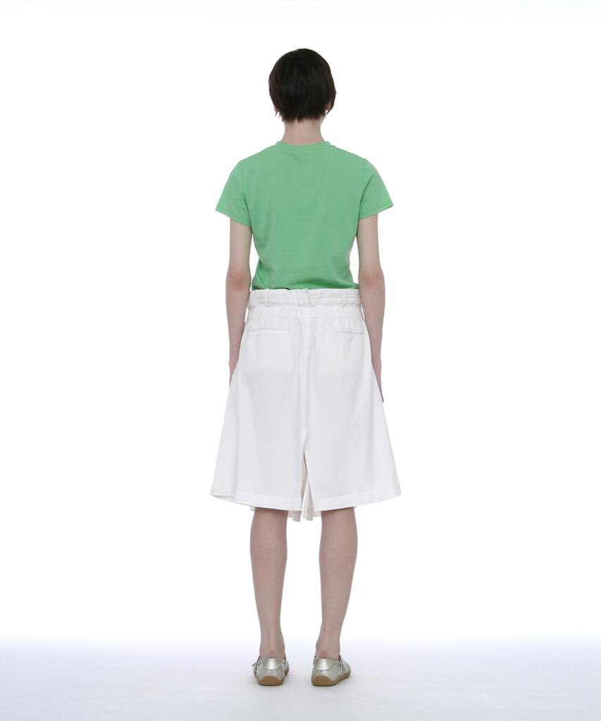 Partimento Woman Foldover Waist Midi Skirt_White