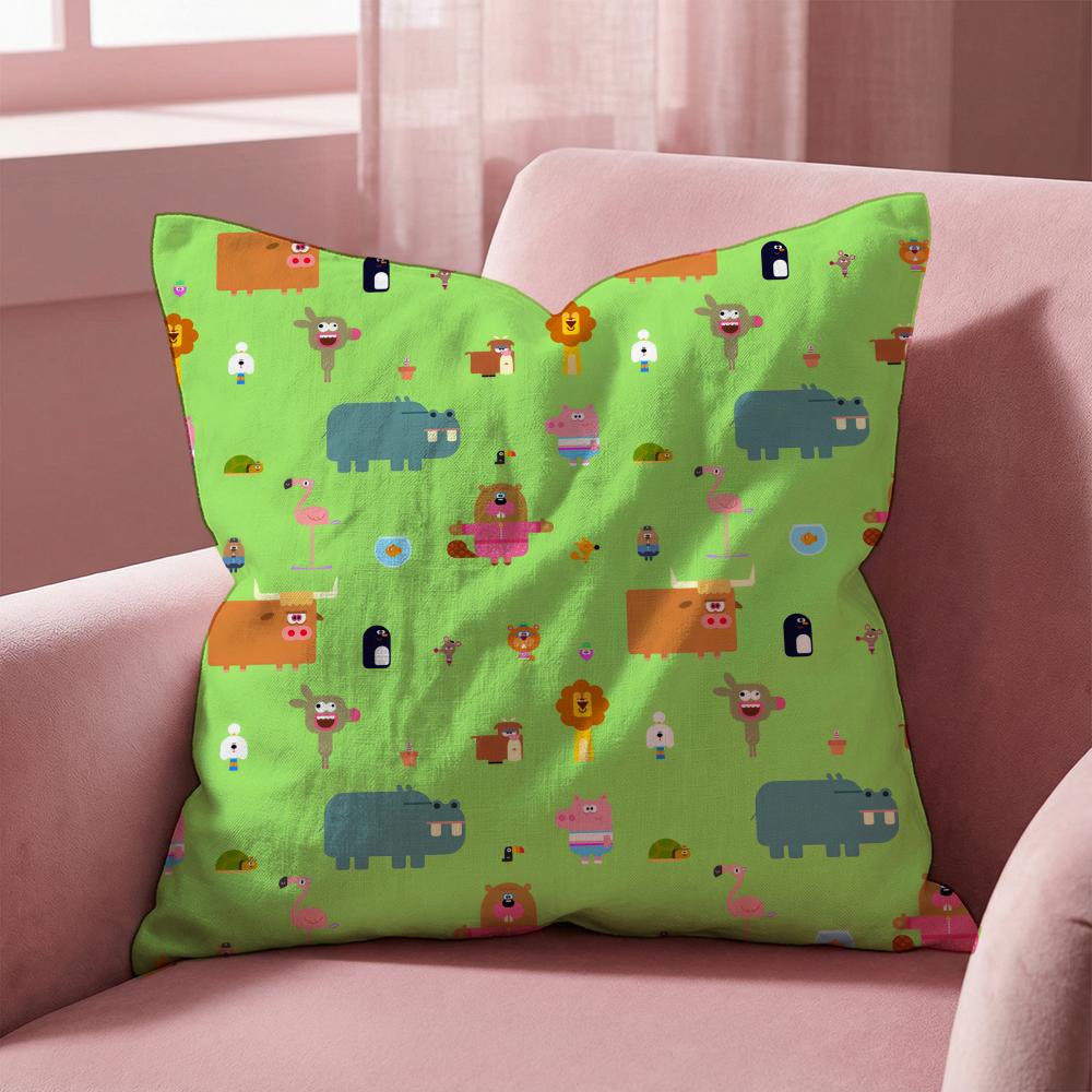 Cartoon H-Hey Duggees Cute Cushion Cover Multi-Scene Pillow Cover for Home & Car - Reversible, Soft & Durable for Daily Use