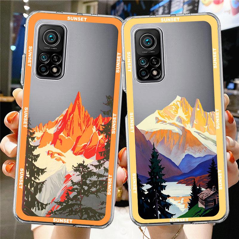 Custodia Trasparente Vintage Lago Vetta Montana Per Xiaomi Mi Poco X3 NFC M3 Pro F3 F1 11 Lite 12 Redmi Note 10 9S 8 7 9 Custodia Morbida per Telefono