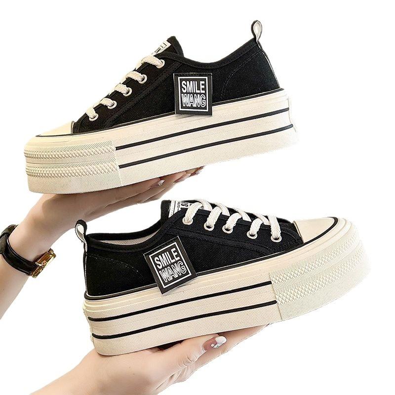 National platform canvas shoes children's summer versatile height increase students casual single women's shoes