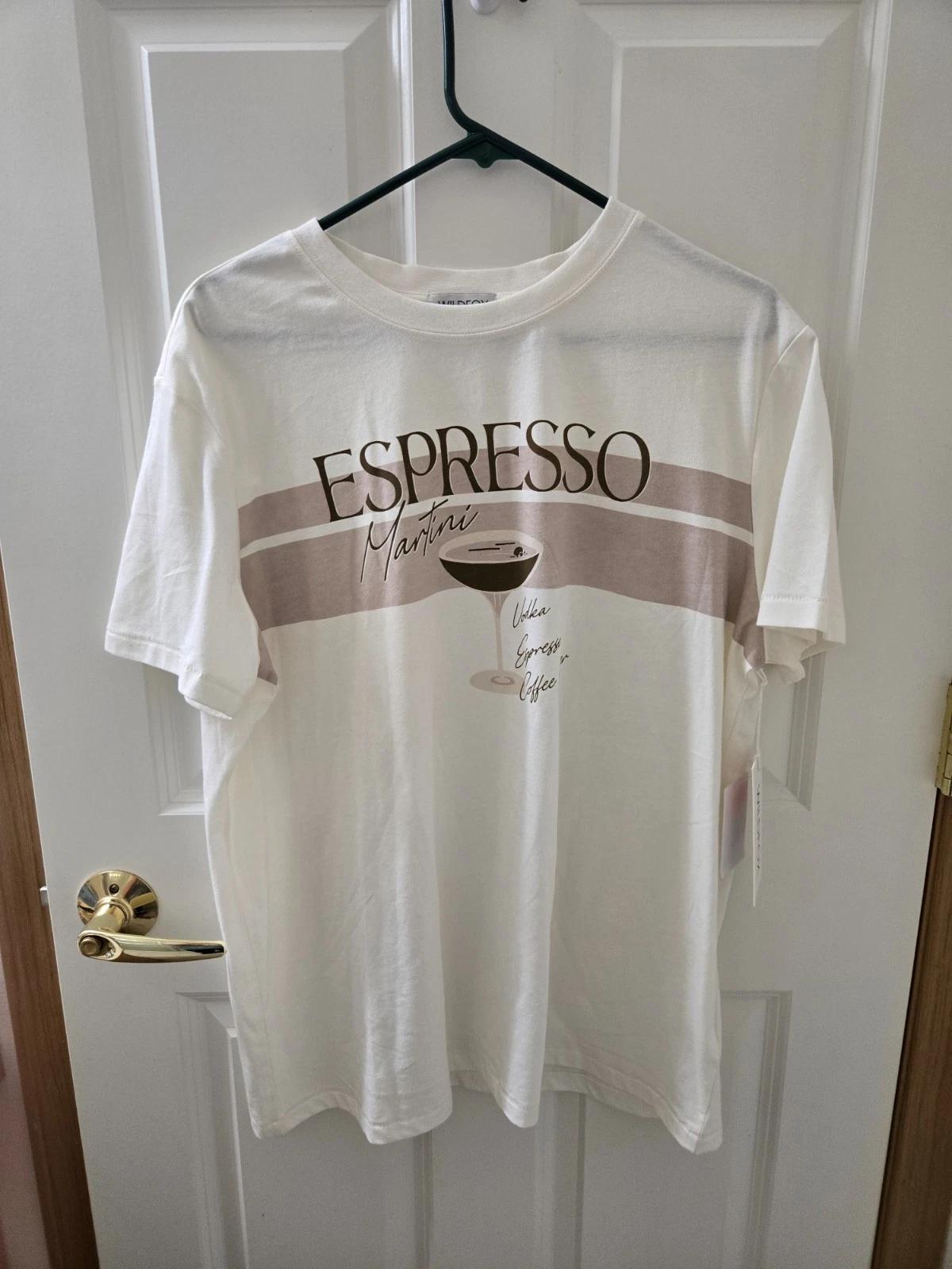 Women s Wildfox Espresso Martini Graphic T-Shirt NWT Retail $68 Size XL L