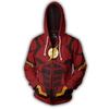 Unisex 3D Printed Flash Cosplay Hoodies Sweatshirt Zip-up Cosplay Halloween Fantasia Superhero Casual Streetwear Jacket Outfit