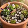 20PCS Small Footprint Paving Stones Resin Potted Footprint Ornament  Pathway