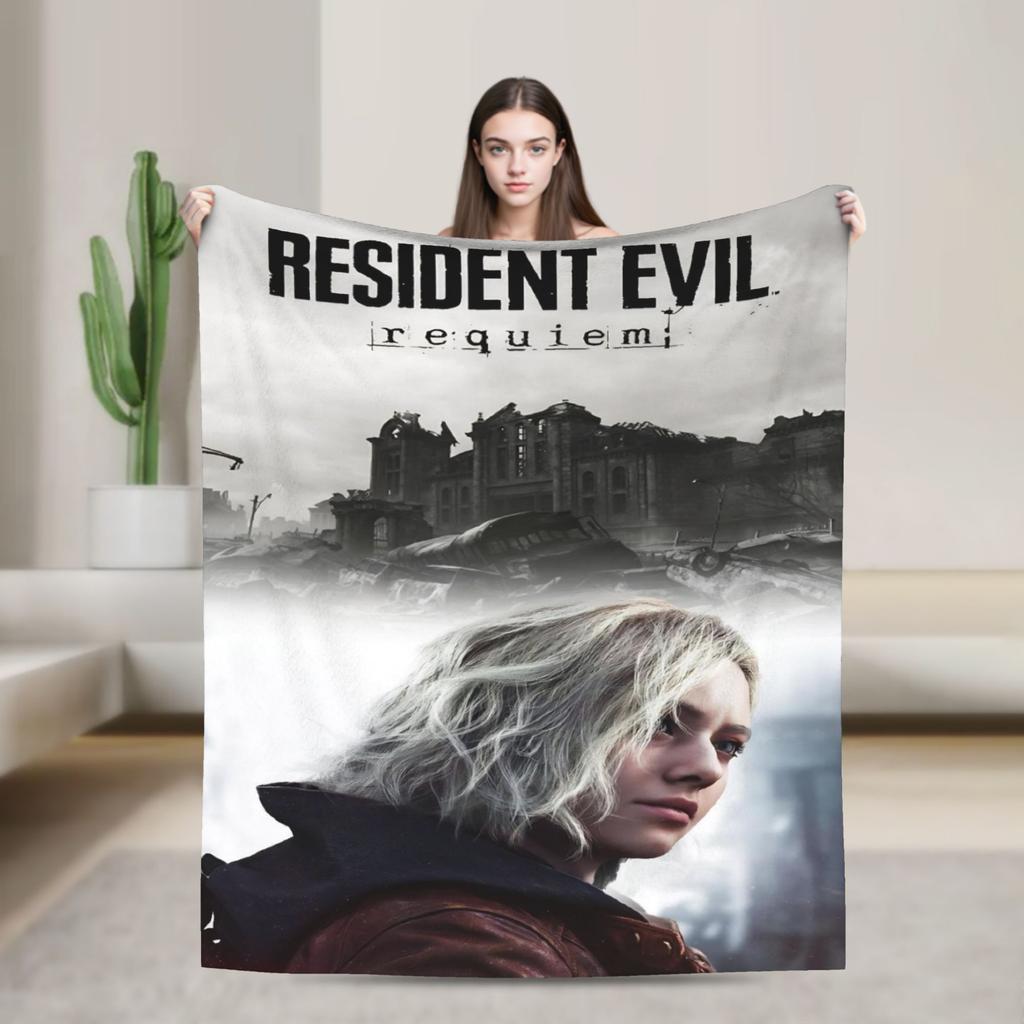 Leon Kennedy Blankets Resident Video Game Eviled Flannel Vintage Soft Throw Blanket for Home Spring/Autumn