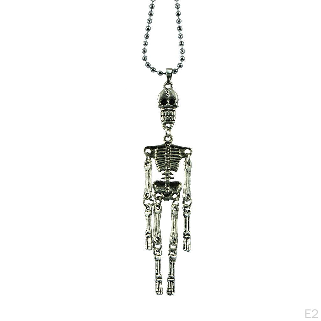 4 Piece Tibetan Silver Alloy Halloween Skeleton Charms Pendants for Jewelry Making DIY Necklace