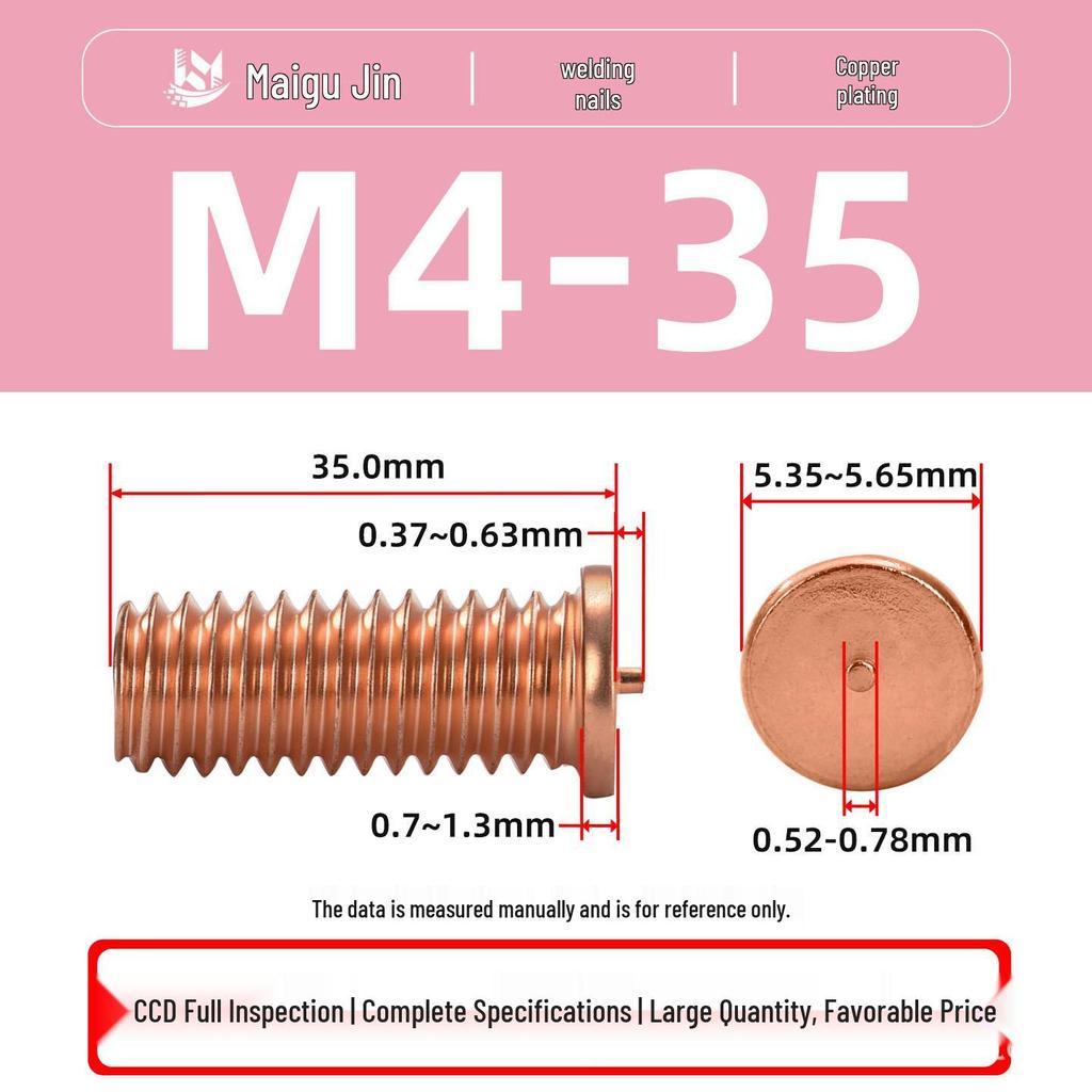 PT-M3M4M5M6M8 Copper-Plated Carbon Steel Projection Weld Studs and Screws