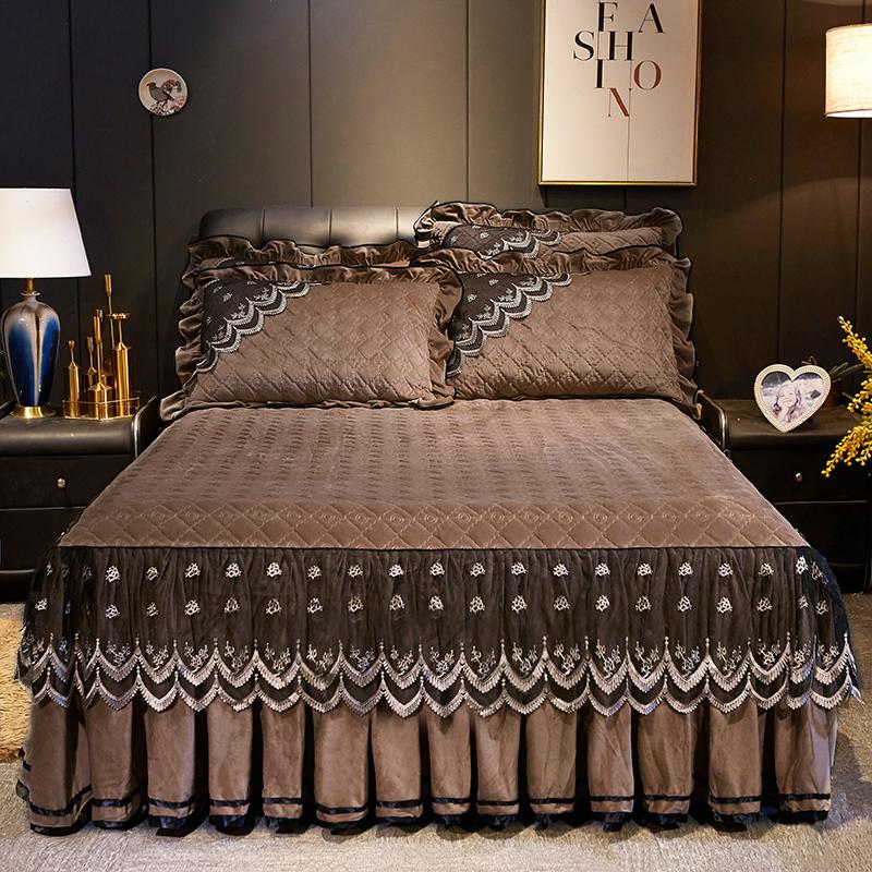 Cuvertură de pat de iarnă din dantelă de lux albastru închis, cuvertură de pat în stil european, din bumbac brodat, cuvertură de pat în stil european