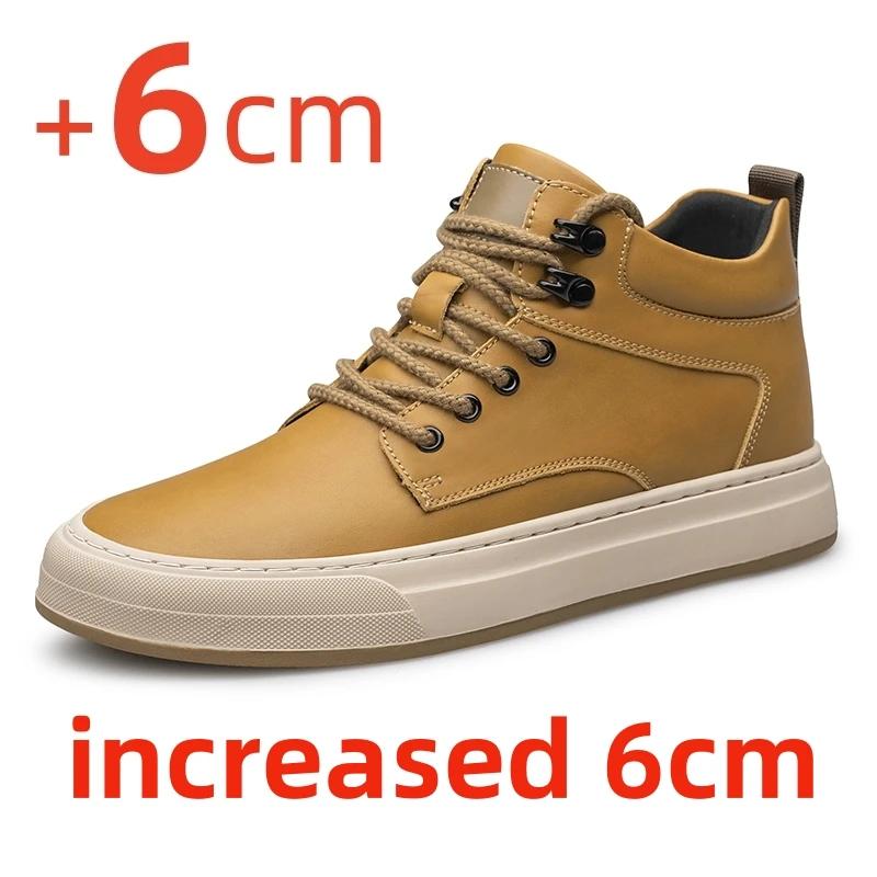 

Fashion Luxury Designer High Top Oxfords Men s Black Invisible Height Increase 6cm Casual Shoes Men s Genuine Leather Sneakers Fabric 44