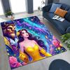3D Lovely Beauty and The Beast Cartoon Rug for Bedroom Living Room Sofa Home Doormat Decor, Large Kids Play Non-slip Floor Mat