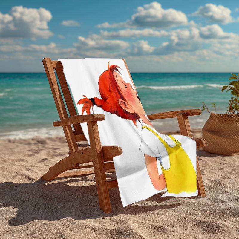 Pippi Longstocking Fashion Beach Towel: Ideal for Summer Adventures Soft, absorbent and quick drying suitable for swimming and bathing