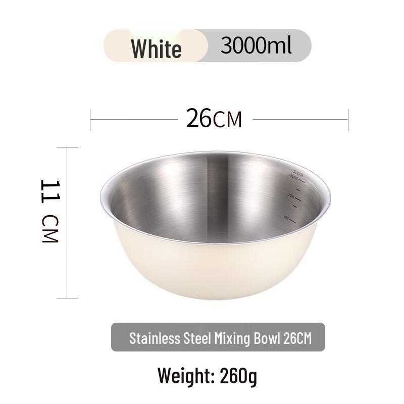 ZISIZ 304 Food-Grade Stainless Steel Mixing Bowl