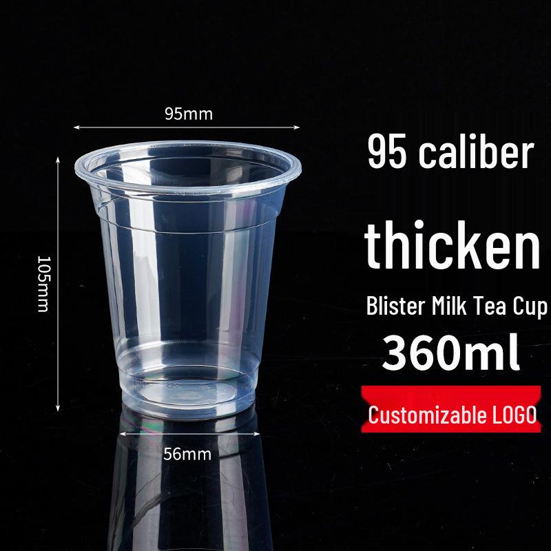 Jin Xin Huan 95 Kaliber Transparenter PP-Becher für Milchtee & Joghurt mit Deckel, Verdickt für Kaffee.