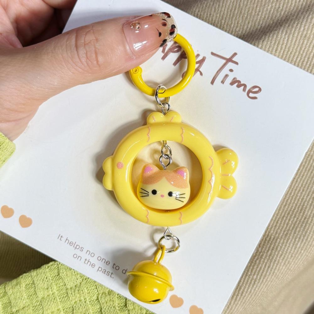 Cat Cat Fish Key Ring Color Three-dimensional Bell Pendant Original Cute Girlfriends Couple Gift Bag Accessories