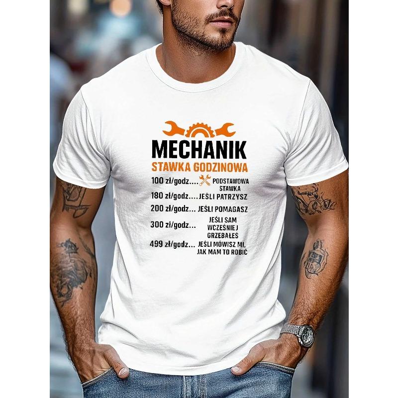 

European sizes Fun Polish Men s Short Sleeve T-shirt Summer T-shirt Top 4XL білий
