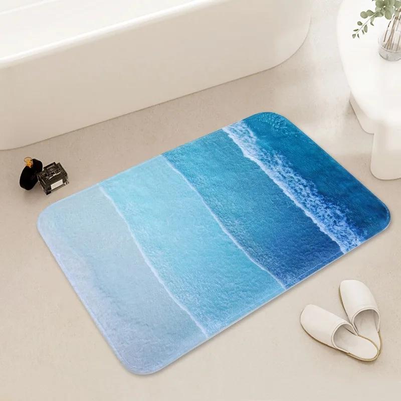 Artistic Pattern Bathroom Mat Feather Leaf Panda Abstract Designs Soft Non - Slip Rug for Bathroom Entryway Home Decor