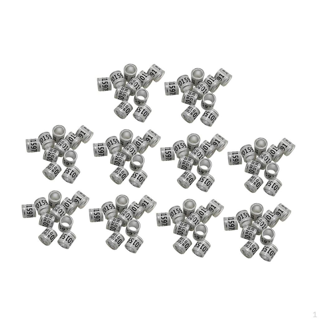 100 Aluminium Pigeon Identification Rings, for Simple Animal Identification.