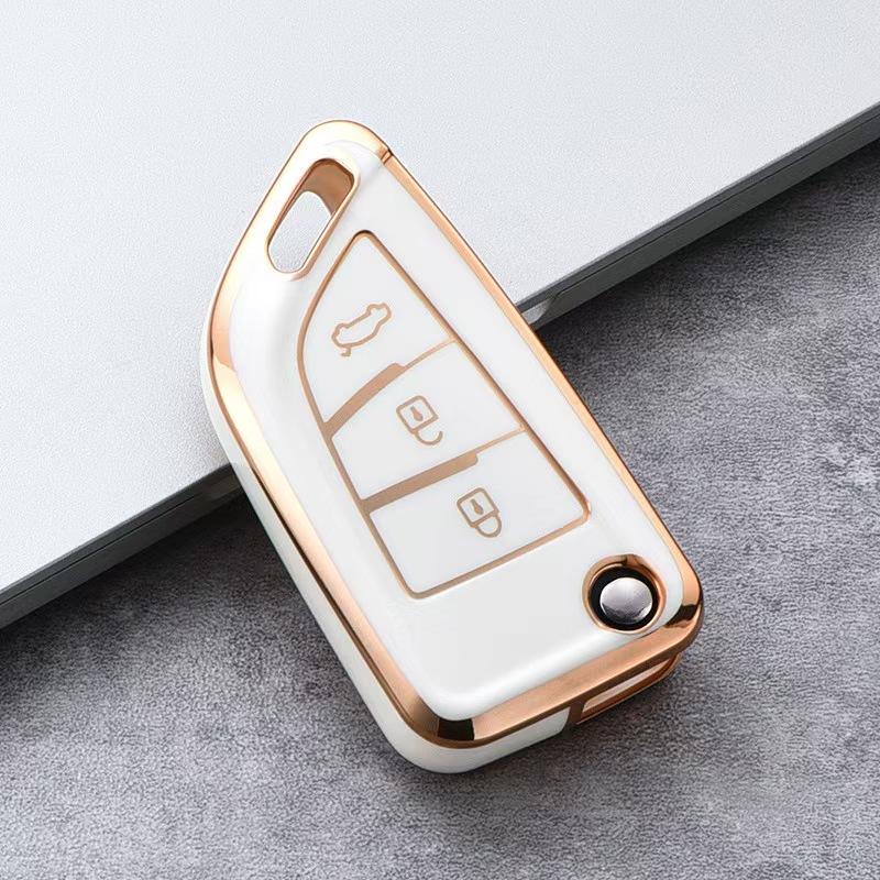 

Modified Blade Folding Car Key Bag Suitable for VVDI and Equipped with KD Car Specific High-end Remote Control Key Case General біле золото кольору