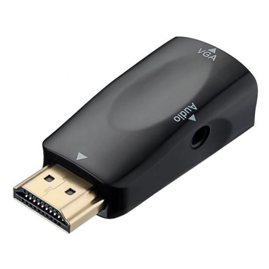 

Адаптер-конвертер HDMI-совместимого в VGA HD 1080P с аудиокабелем для ПК, X-box, проектора чёрный
