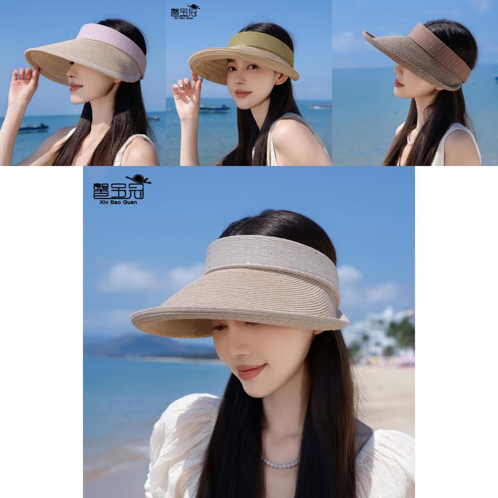 Summer Straw Hat With Wide Brim And Breathable Polyester For Outdoor Sun Protection