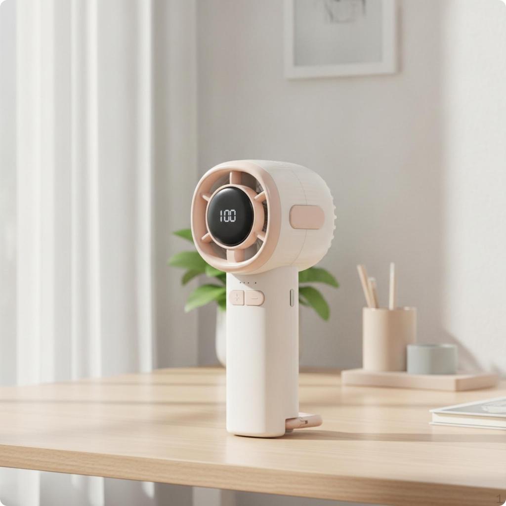 Portable Handheld Fan Compact with RechargeCapable Cordless for Commuters, Travel,