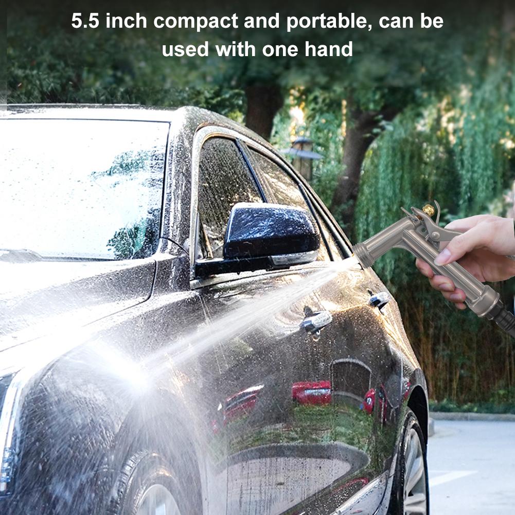 5.5inch Zinc Alloy Hose Spray Nozzle with Threaded Front Portable Watering Sprayer for Watering Plants Washing Car Showering Pet