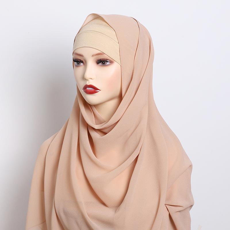 Premium Perfect Matching Color Breathable Undercap Plain Light Weight Chiffon Modal Hijab Scarf